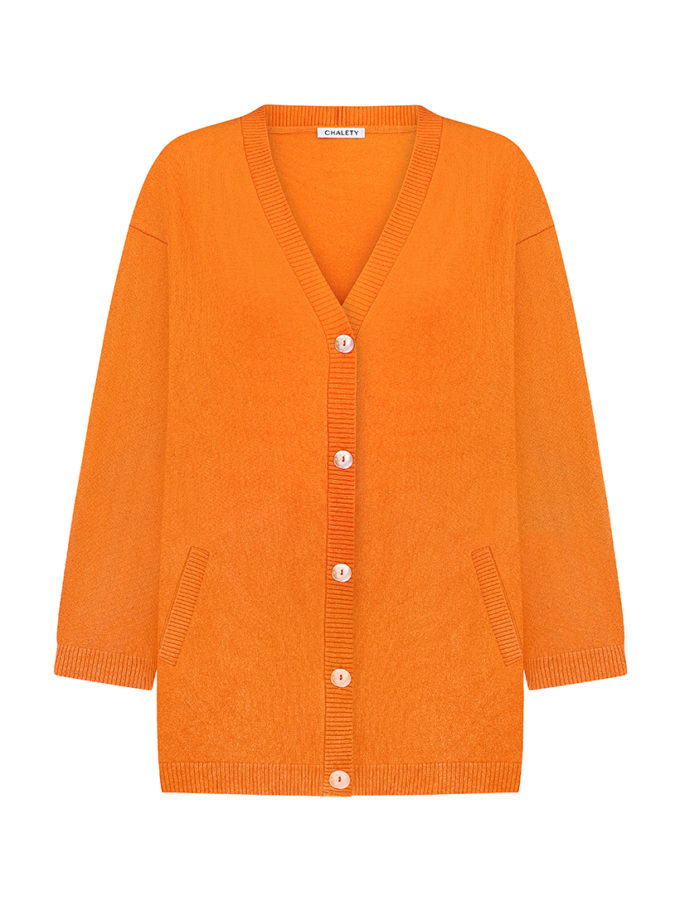 Кардиган з кашеміру CHLT_Vienna_Cardigan_ Orange, фото 1 - в интернет магазине KAPSULA