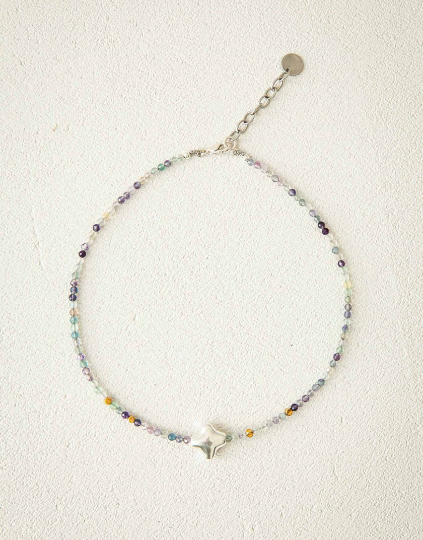 Кольє Stella Silver з флюоритом та срібною зіркою SMKSH_N-056-S, фото 1 - в интернет магазине KAPSULA