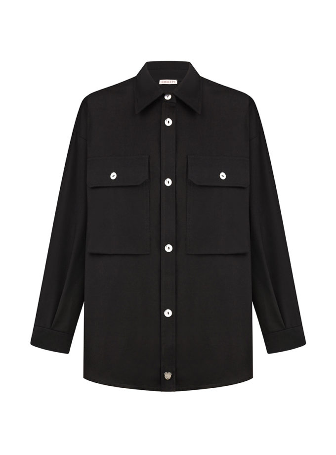 Сорочка з вовни та кашеміру CHLT_Zurich_Shirt_ Black, фото 1 - в интернет магазине KAPSULA