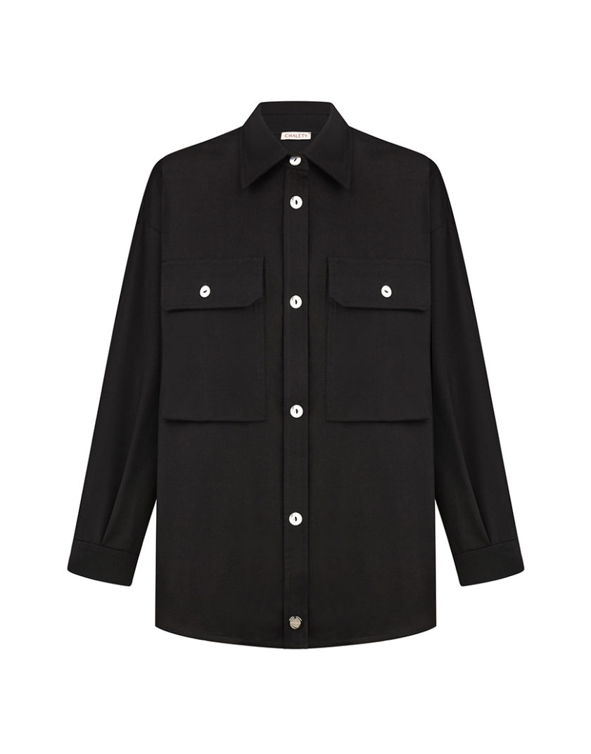Сорочка з вовни та кашеміру CHLT_Zurich_Shirt_ Black, фото 1 - в интернет магазине KAPSULA