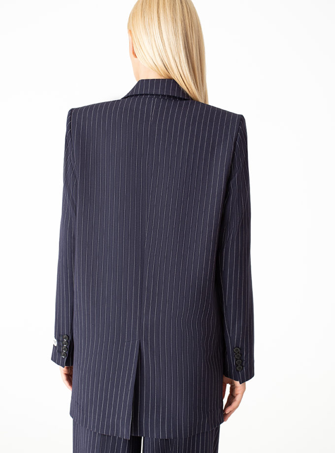 Oversize піджак в смужку синій MGN_1810BL, фото 1 - в интернет магазине KAPSULA