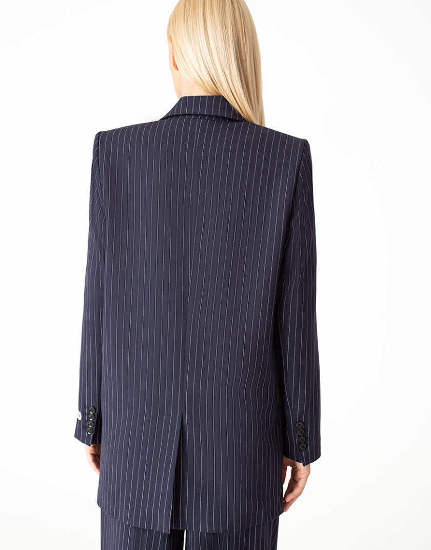 Oversize піджак в смужку синій MGN_1810BL, фото 1 - в интернет магазине KAPSULA