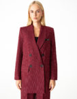 Oversize піджак в смужку бордовий MGN_1810BD, фото 1 - в интернет магазине KAPSULA