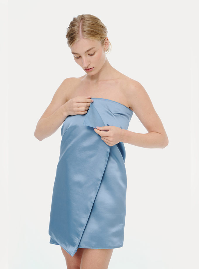 Рушник для тіла з шовку та мікрофібри блакитний MLD_towel_1, фото 1 - в интернет магазине KAPSULA