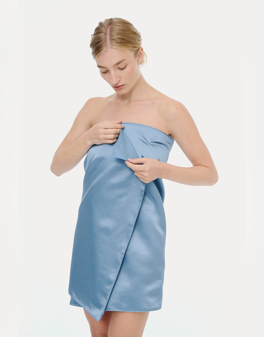 Рушник для тіла з шовку та мікрофібри блакитний MLD_towel_1, фото 1 - в интернет магазине KAPSULA