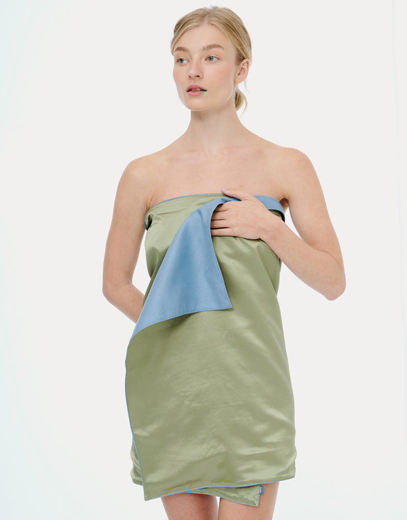 Рушник для тіла з шовку та мікрофібри оливковий MLD_towel_6, фото 1 - в интернет магазине KAPSULA