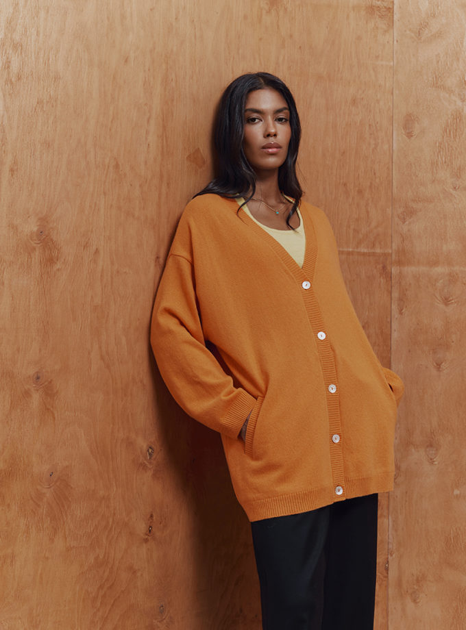 Кардиган з кашеміру CHLT_Vienna_Cardigan_ Orange, фото 1 - в интернет магазине KAPSULA