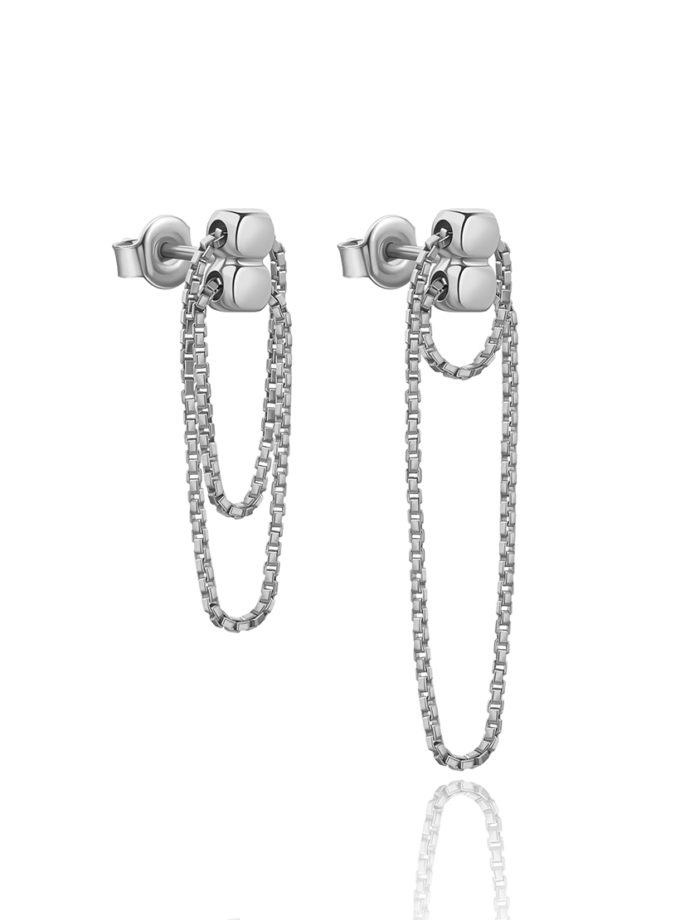 Сережки 3-в-1 урбе у покритті білим родієм ORX_earrings_urbe_gp-1, фото 1 - в интернет магазине KAPSULA