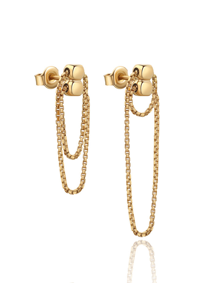 Сережки 3-в-1 урбе зі срібла в позолоті ORX_earrings_urbe_gp, фото 1 - в интернет магазине KAPSULA