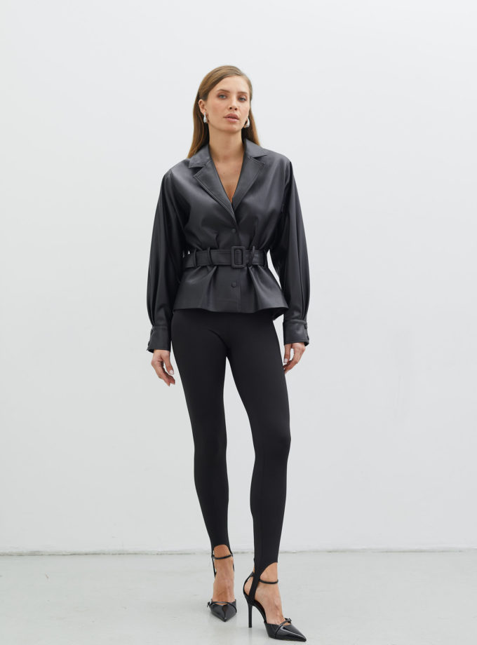 Легінси зі штрипками з біфлексу чорні TLA_00002854, фото 1 Легінси зі штрипками з біфлексу чорні TLA_00002854, фото 1 - в интернет магазине KAPSULA