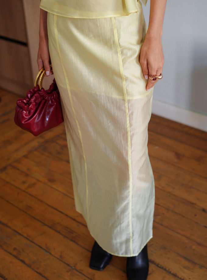 Спідниця максі напівпрозора з тенселу лимонна TLA_00003317, фото 1 Спідниця максі напівпрозора з тенселу лимонна TLA_00003317, фото 1 - в интернет магазине KAPSULA