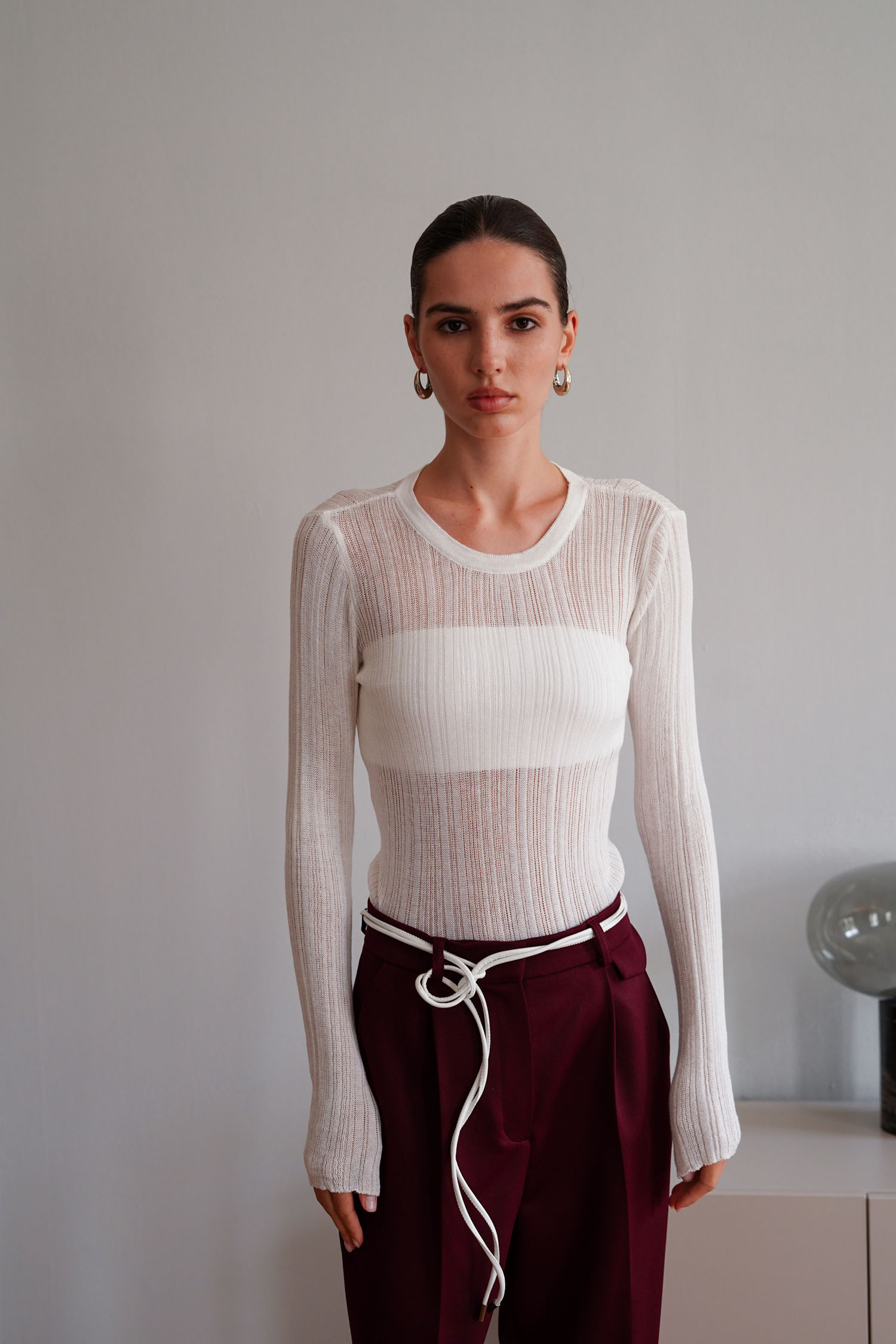 Джемпер напівпрозорий фактурний молочний TLA_00003342, фото 1 Джемпер напівпрозорий фактурний молочний TLA_00003342, фото 1 - в интернет магазине KAPSULA