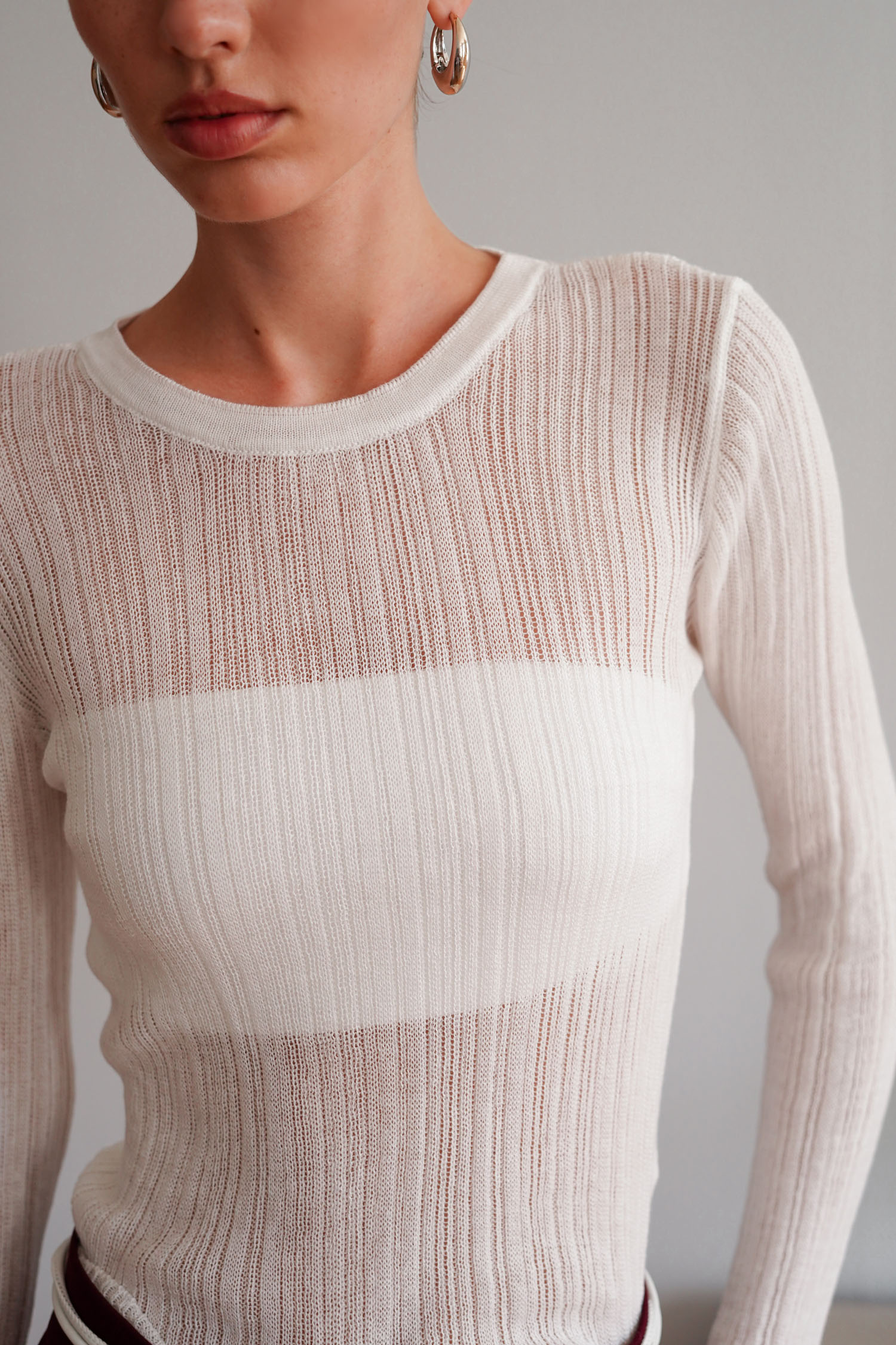 Джемпер напівпрозорий фактурний молочний TLA_00003342, фото 1 Джемпер напівпрозорий фактурний молочний TLA_00003342, фото 1 - в интернет магазине KAPSULA