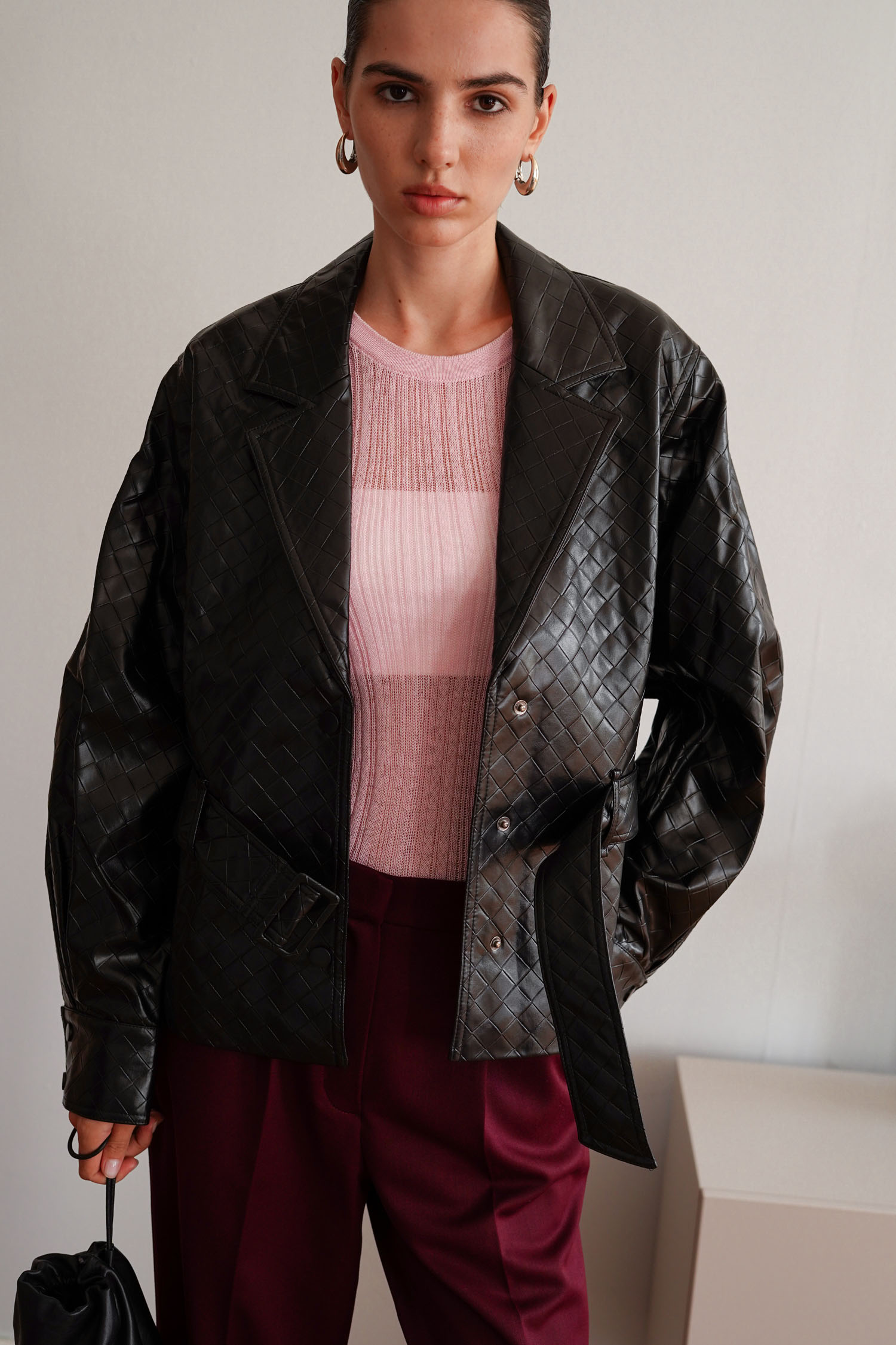 00003344-5 Джемпер напівпрозорий фактурний рожевий THE LACE (TLA_00003344) - фото 5