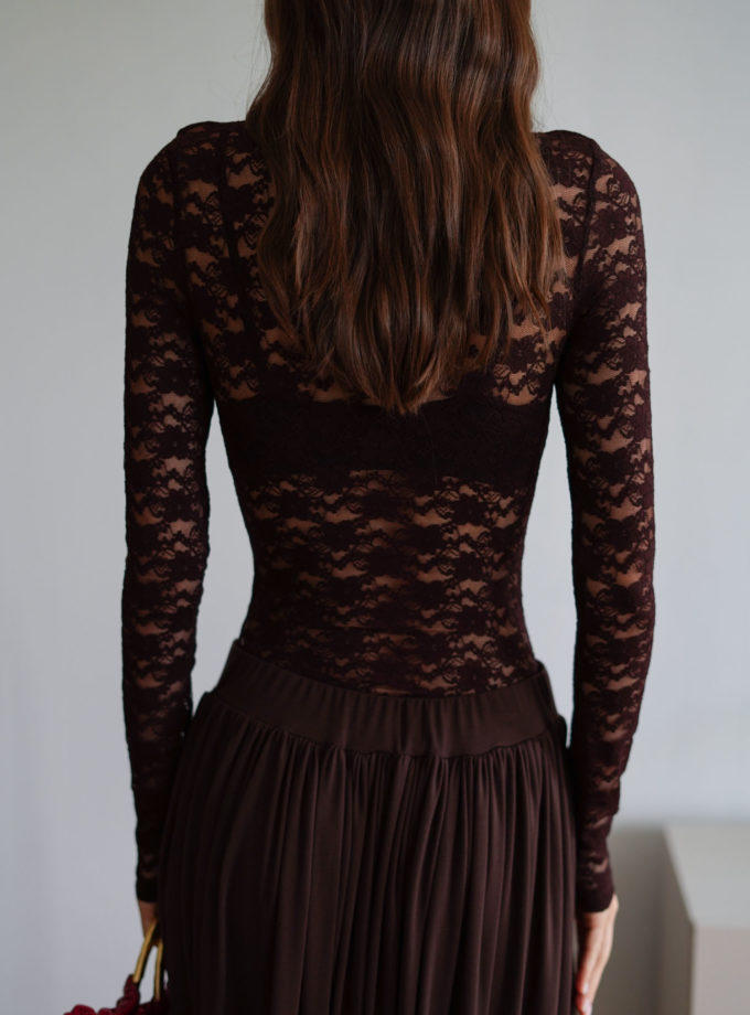 Боді з гіпюру шоколадне TLA_00003348, фото 1 Боді з гіпюру шоколадне TLA_00003348, фото 1 - в интернет магазине KAPSULA