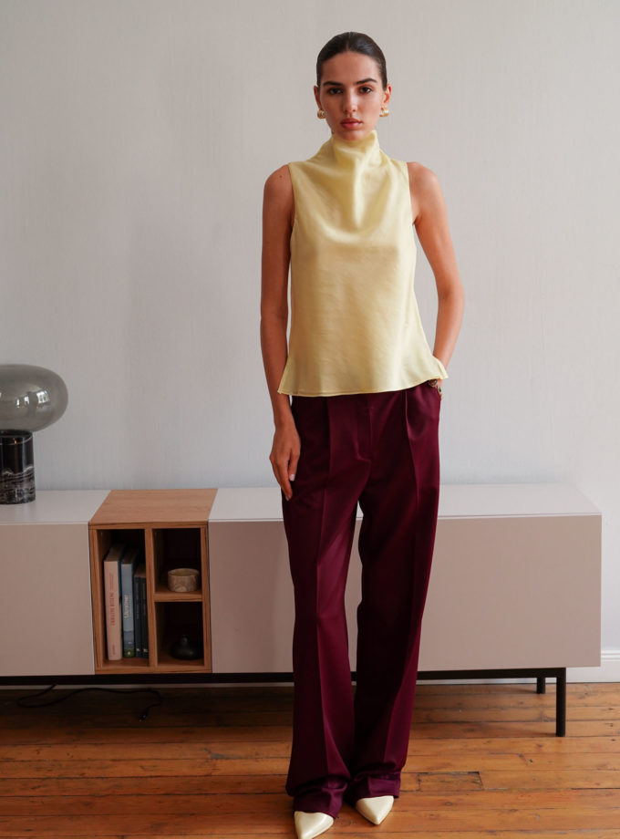 Брюки палаццо з декоративним клапаном бордові Modena TLA_00003355, фото 1 - в интернет магазине KAPSULA