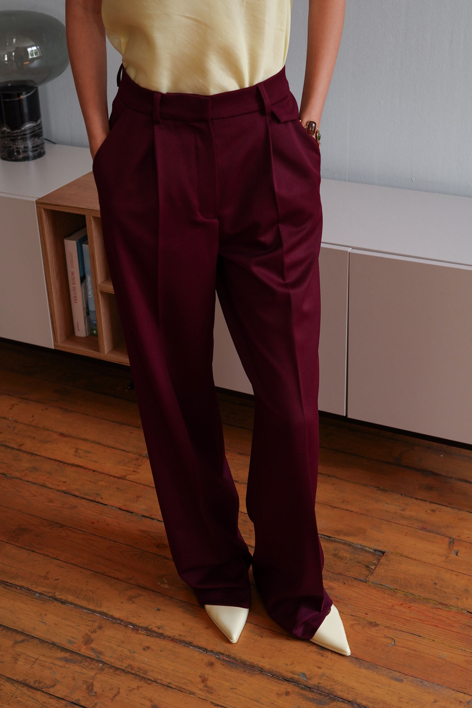 Брюки палаццо з декоративним клапаном бордові Modena TLA_00003355, фото 1 Брюки палаццо з декоративним клапаном бордові Modena TLA_00003355, фото 1 - в интернет магазине KAPSULA