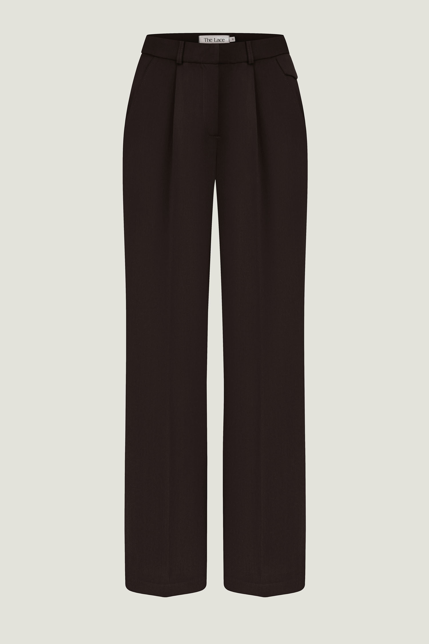 00003356-5 Брюки палаццо з декоративним клапаном шоколадні Modena THE LACE (TLA_00003356) - фото 5