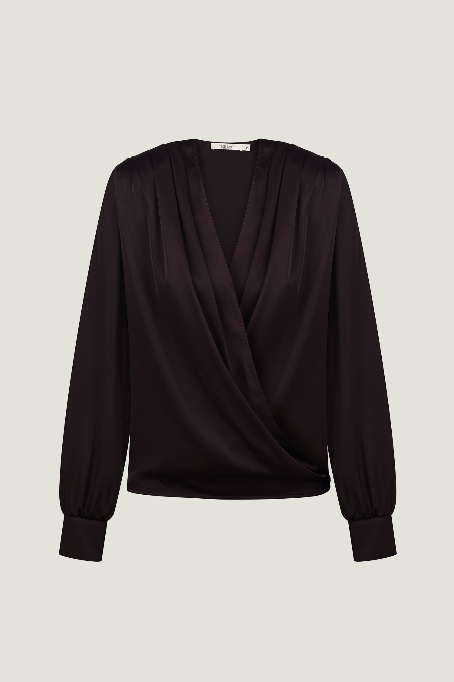 Блуза сатинова зі складами темно-шоколадна TLA_00003366, фото 1 Блуза сатинова зі складами темно-шоколадна TLA_00003366, фото 1 - в интернет магазине KAPSULA