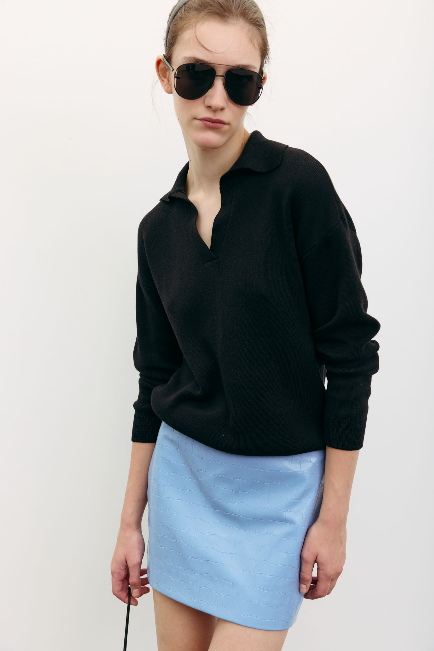 Спідниця міні з фактурної еко-шкіри блакитна TLA_00003377, фото 1 Спідниця міні з фактурної еко-шкіри блакитна TLA_00003377, фото 1 - в интернет магазине KAPSULA