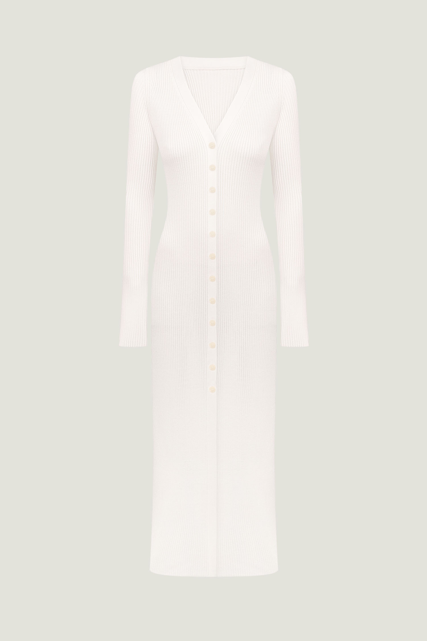 Трикотажна сукня максі на ґудзиках молочна TLA_00003380, фото 1 Трикотажна сукня максі на ґудзиках молочна TLA_00003380, фото 1 - в интернет магазине KAPSULA