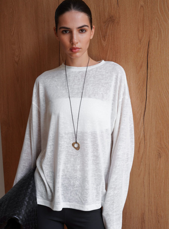 Лонгслів напівпрозорий молочний TLA_00003411, фото 1 - в интернет магазине KAPSULA