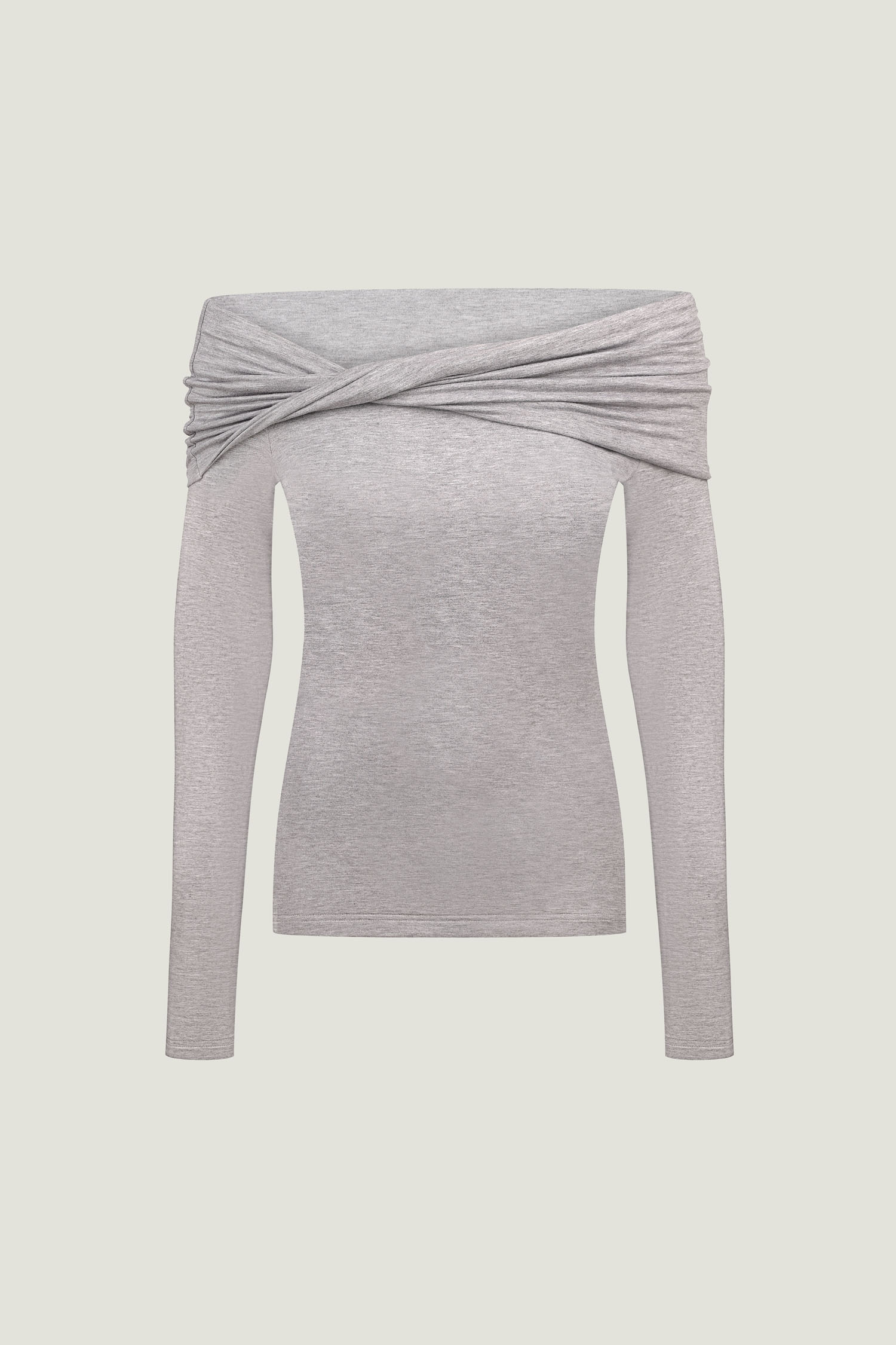 Лонгслів з відкритими плечима сірий меланж TLA_00003412, фото 1 Лонгслів з відкритими плечима сірий меланж TLA_00003412, фото 1 - в интернет магазине KAPSULA