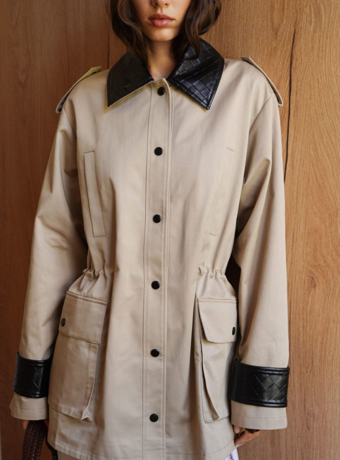 Куртка з декоративними вставками utility blazer бежева TLA_00003415, фото 1 Куртка з декоративними вставками utility blazer бежева TLA_00003415, фото 1 - в интернет магазине KAPSULA