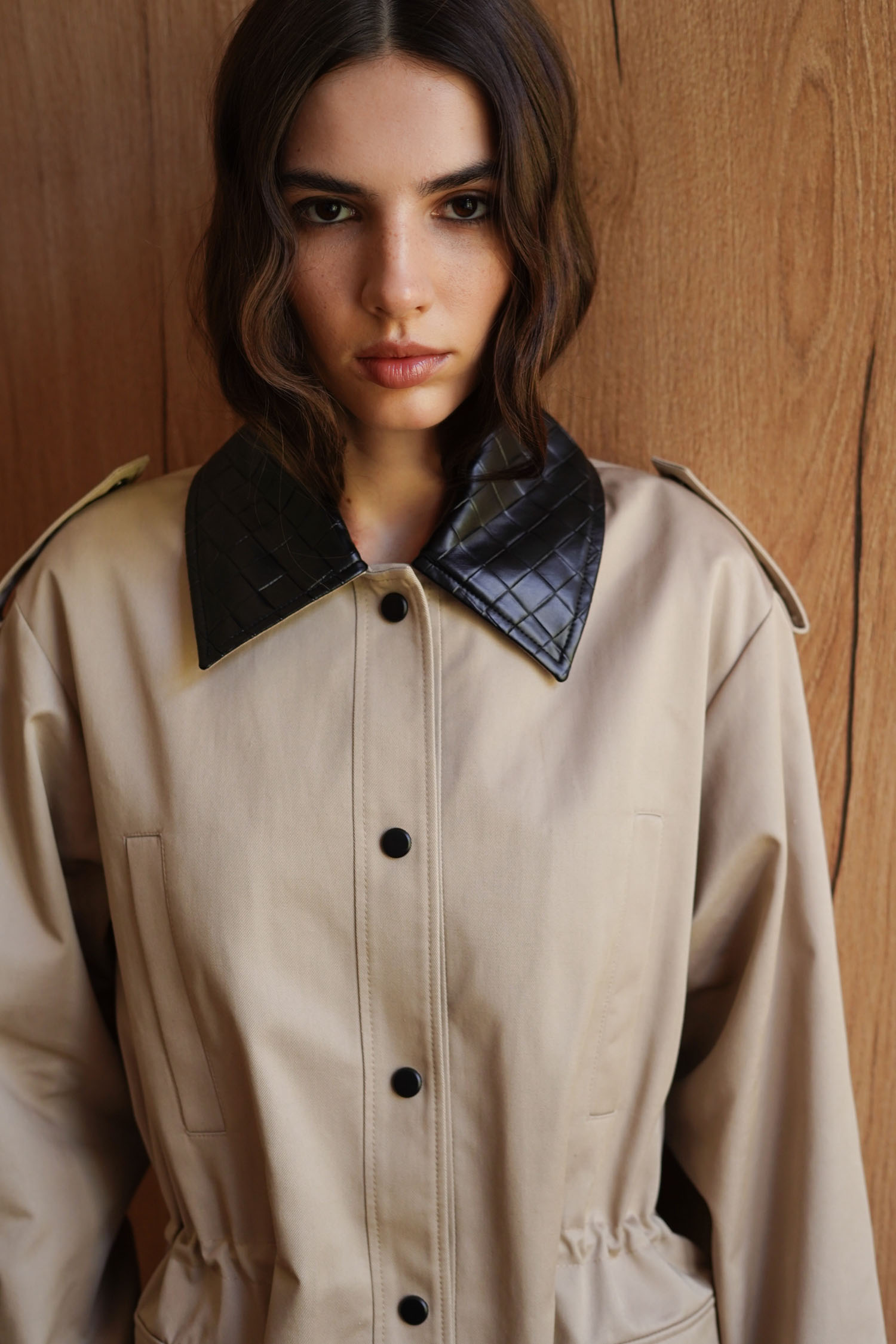 Куртка з декоративними вставками utility blazer бежева TLA_00003415, фото 1 Куртка з декоративними вставками utility blazer бежева TLA_00003415, фото 1 - в интернет магазине KAPSULA