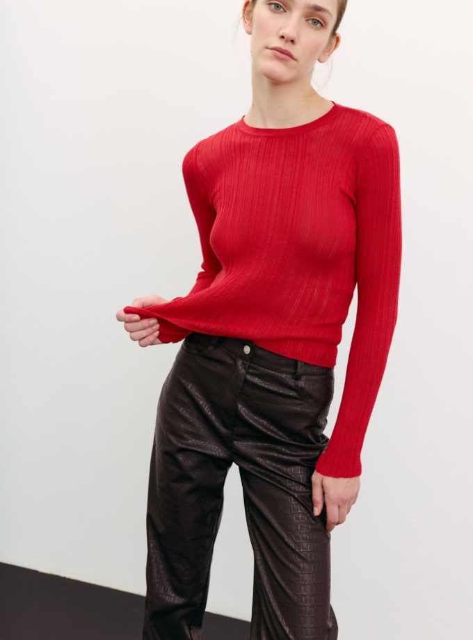 Джемпер напівпрозорий фактурний червоний TLA_00003429, фото 1 Джемпер напівпрозорий фактурний червоний TLA_00003429, фото 1 - в интернет магазине KAPSULA