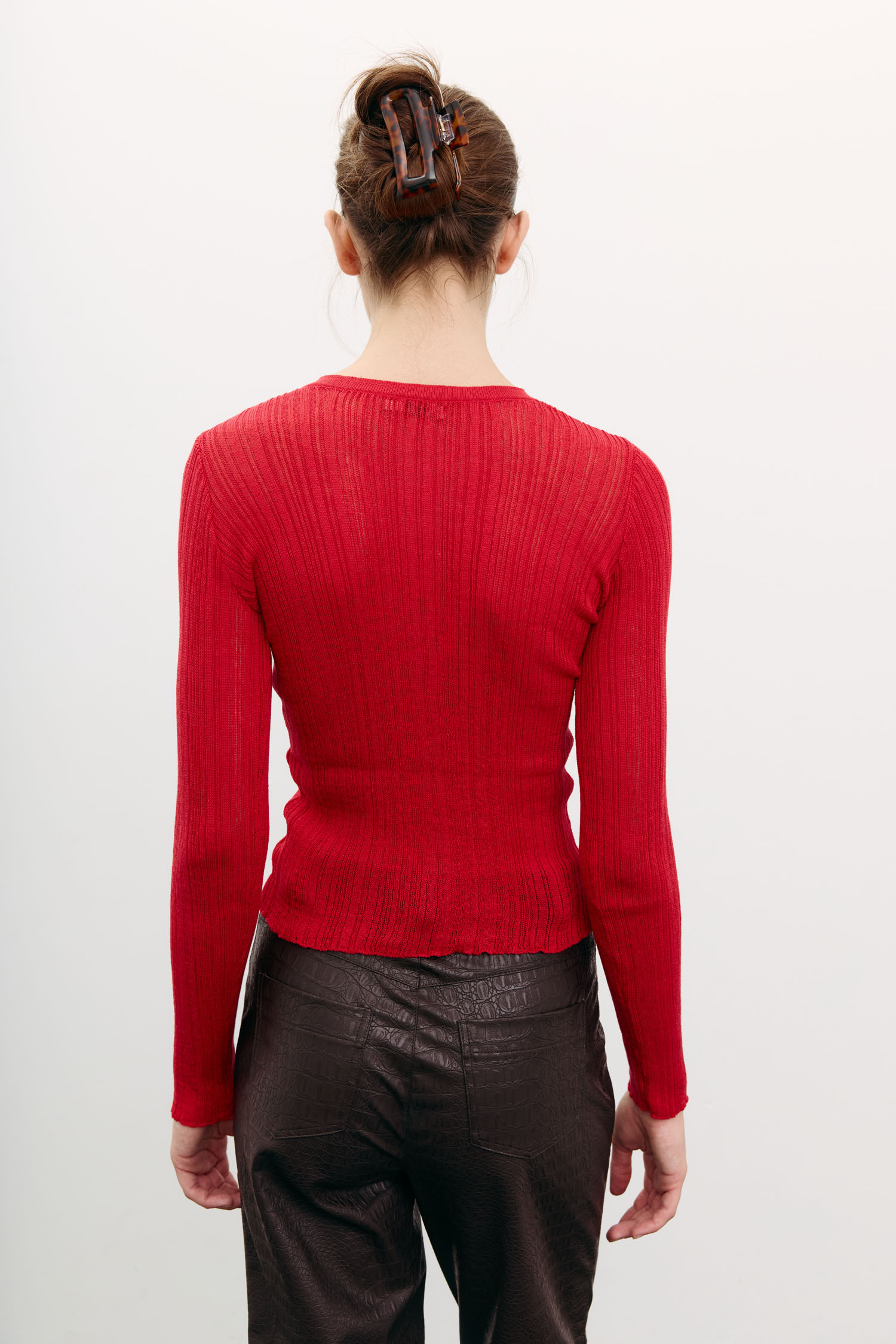 Джемпер напівпрозорий фактурний червоний TLA_00003429, фото 1 Джемпер напівпрозорий фактурний червоний TLA_00003429, фото 1 - в интернет магазине KAPSULA