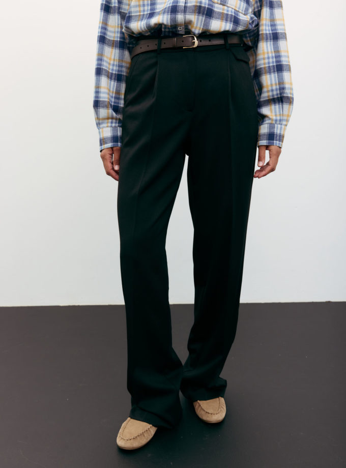 Брюки палаццо з декоративним клапаном чорні Modena TLE_00003457, фото 1 Брюки палаццо з декоративним клапаном чорні Modena TLE_00003457, фото 1 - в интернет магазине KAPSULA