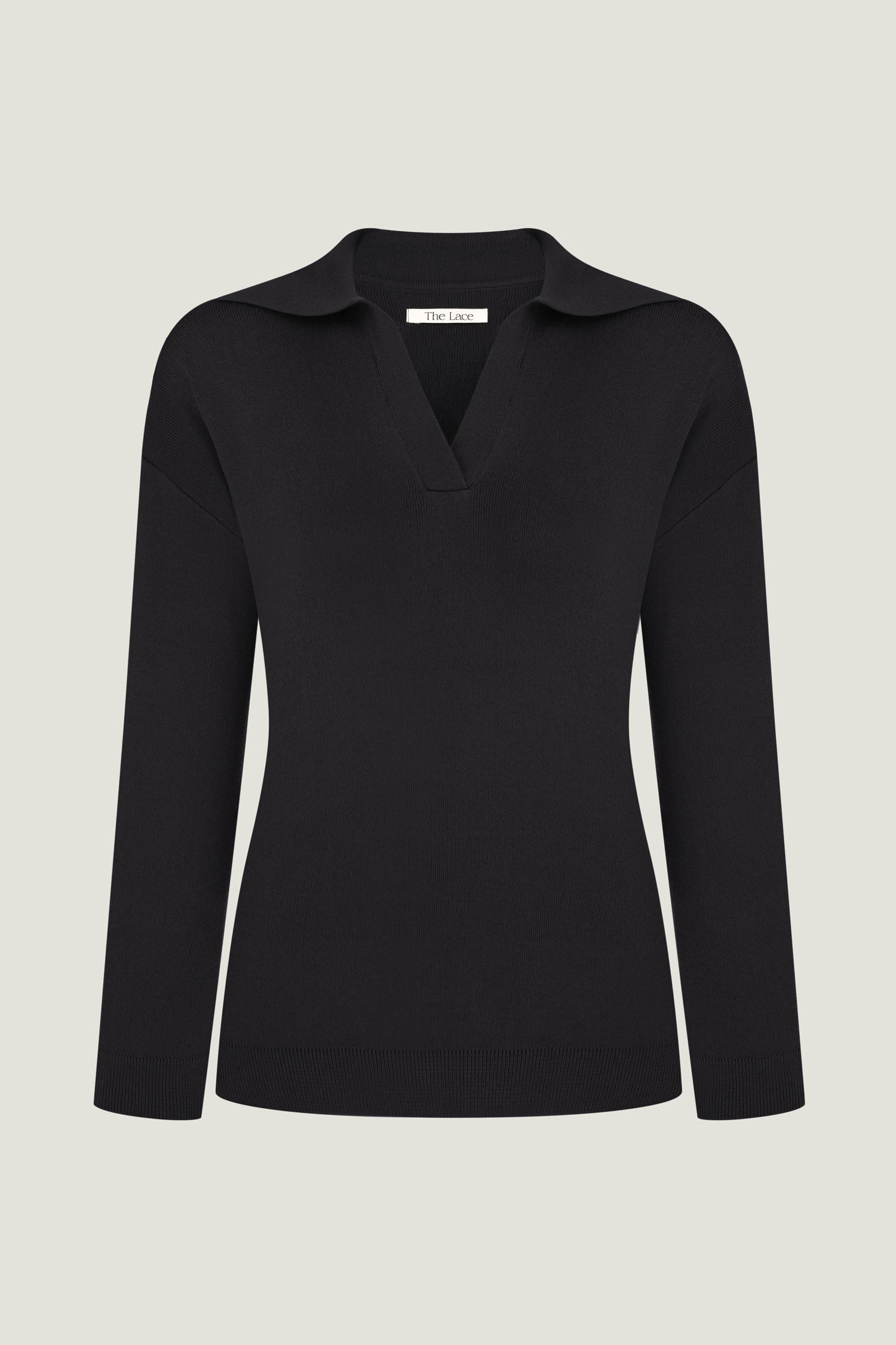 Трикотажний джемпер поло чорний TLA_00003490, фото 1 Трикотажний джемпер поло чорний TLA_00003490, фото 1 - в интернет магазине KAPSULA