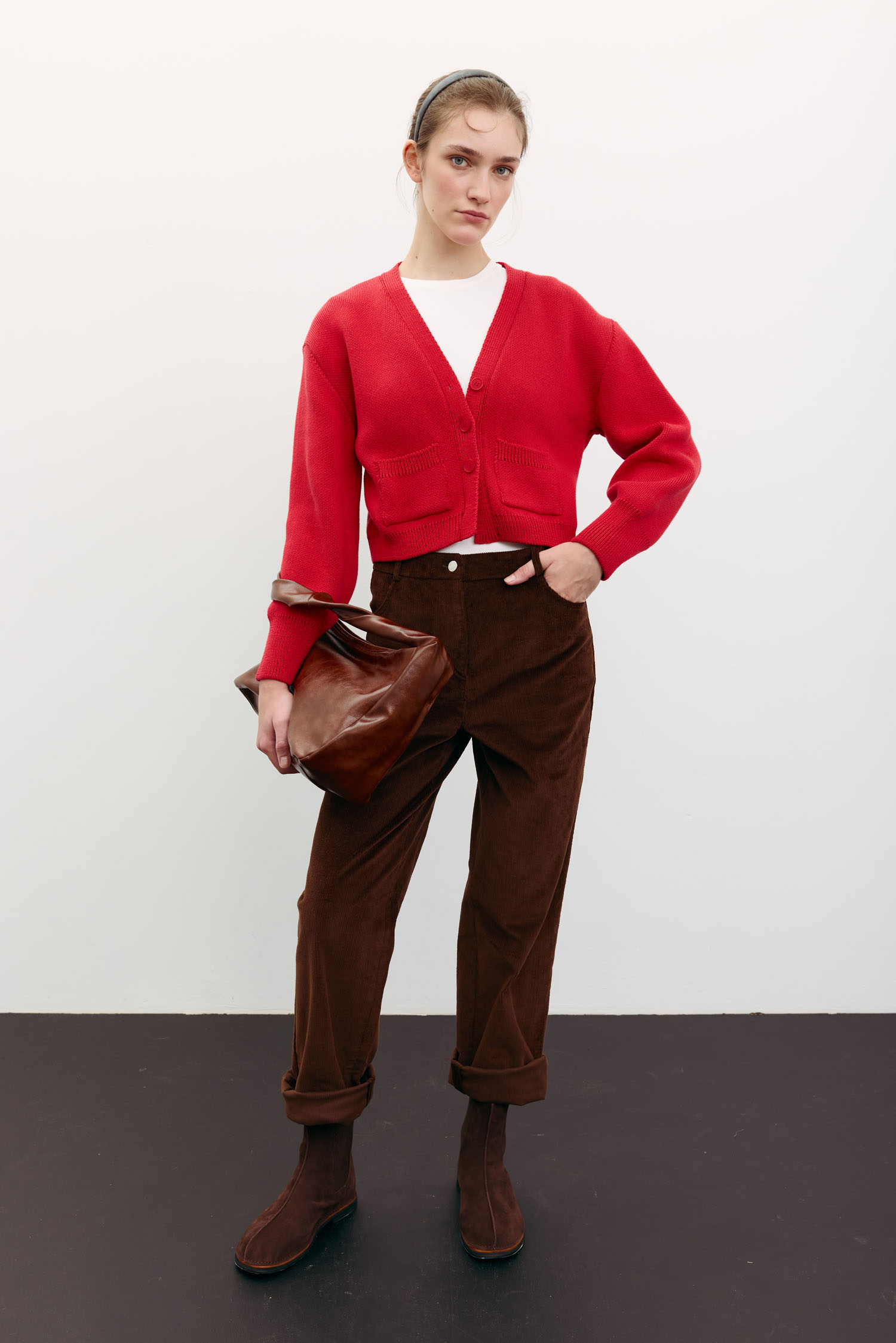 Кардиган трикотажний з кишенями червоний TLA_00003497, фото 1 Кардиган трикотажний з кишенями червоний TLA_00003497, фото 1 - в интернет магазине KAPSULA