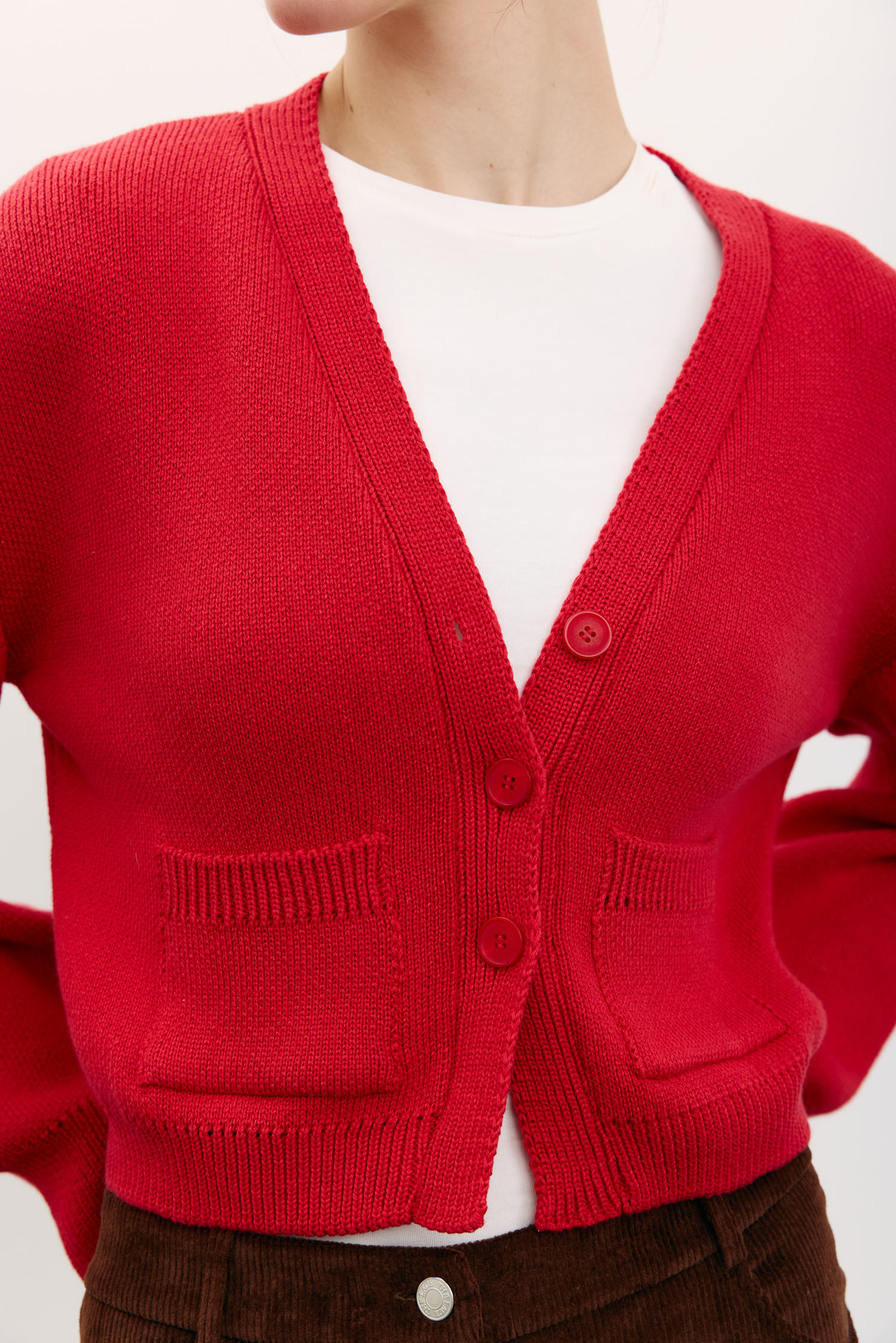 Кардиган трикотажний з кишенями червоний TLA_00003497, фото 1 Кардиган трикотажний з кишенями червоний TLA_00003497, фото 1 - в интернет магазине KAPSULA