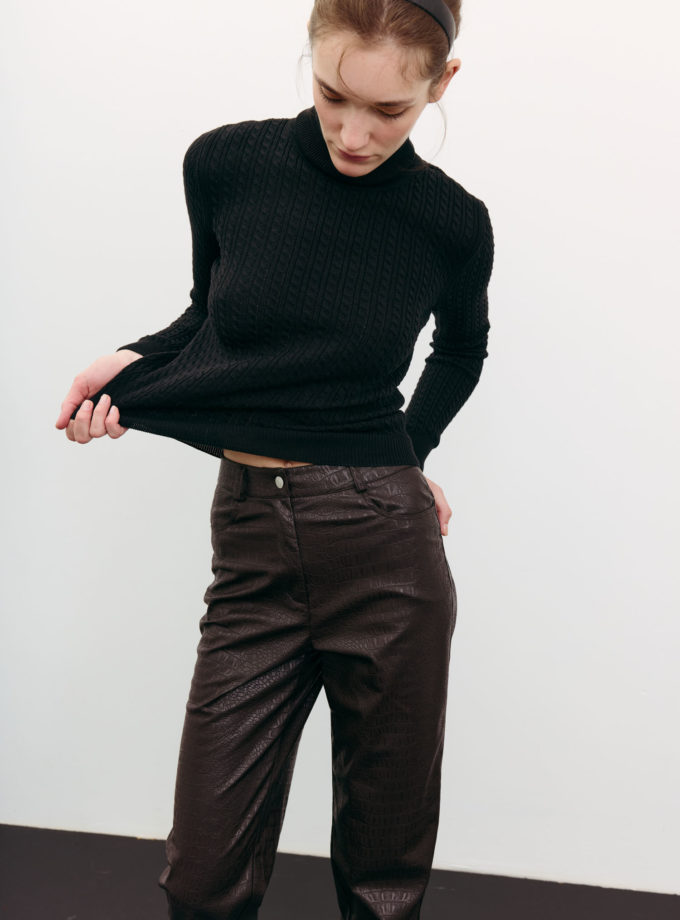 Водолазка з фактурним візерунком чорна TLA_00003508, фото 1 Водолазка з фактурним візерунком чорна TLA_00003508, фото 1 - в интернет магазине KAPSULA