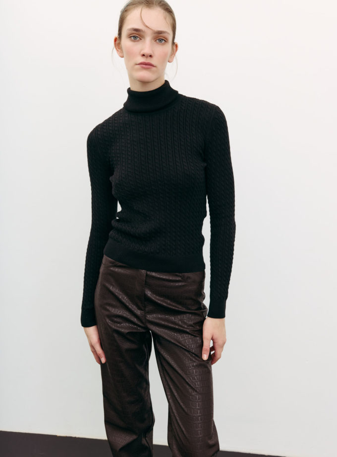 Водолазка з фактурним візерунком чорна TLA_00003508, фото 1 Водолазка з фактурним візерунком чорна TLA_00003508, фото 1 - в интернет магазине KAPSULA