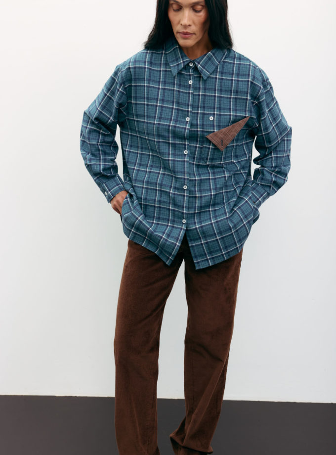 Сорочка в клітинку з декоративною кишенею зелена TLA_00003515, фото 1 Сорочка в клітинку з декоративною кишенею зелена TLA_00003515, фото 1 - в интернет магазине KAPSULA