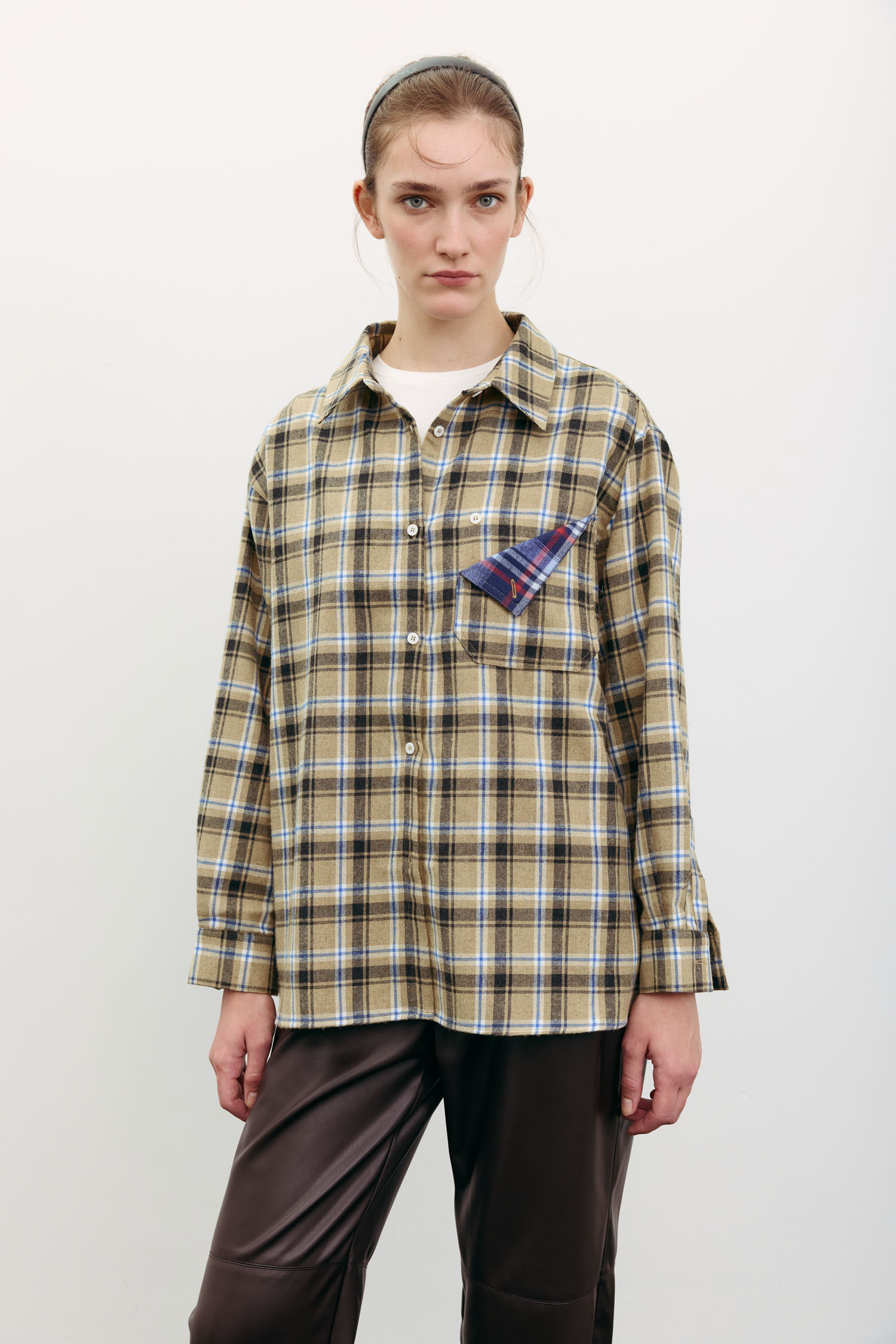 Сорочка в клітинку з декоративною кишенею бежева TLA_00003517, фото 1 Сорочка в клітинку з декоративною кишенею бежева TLA_00003517, фото 1 - в интернет магазине KAPSULA