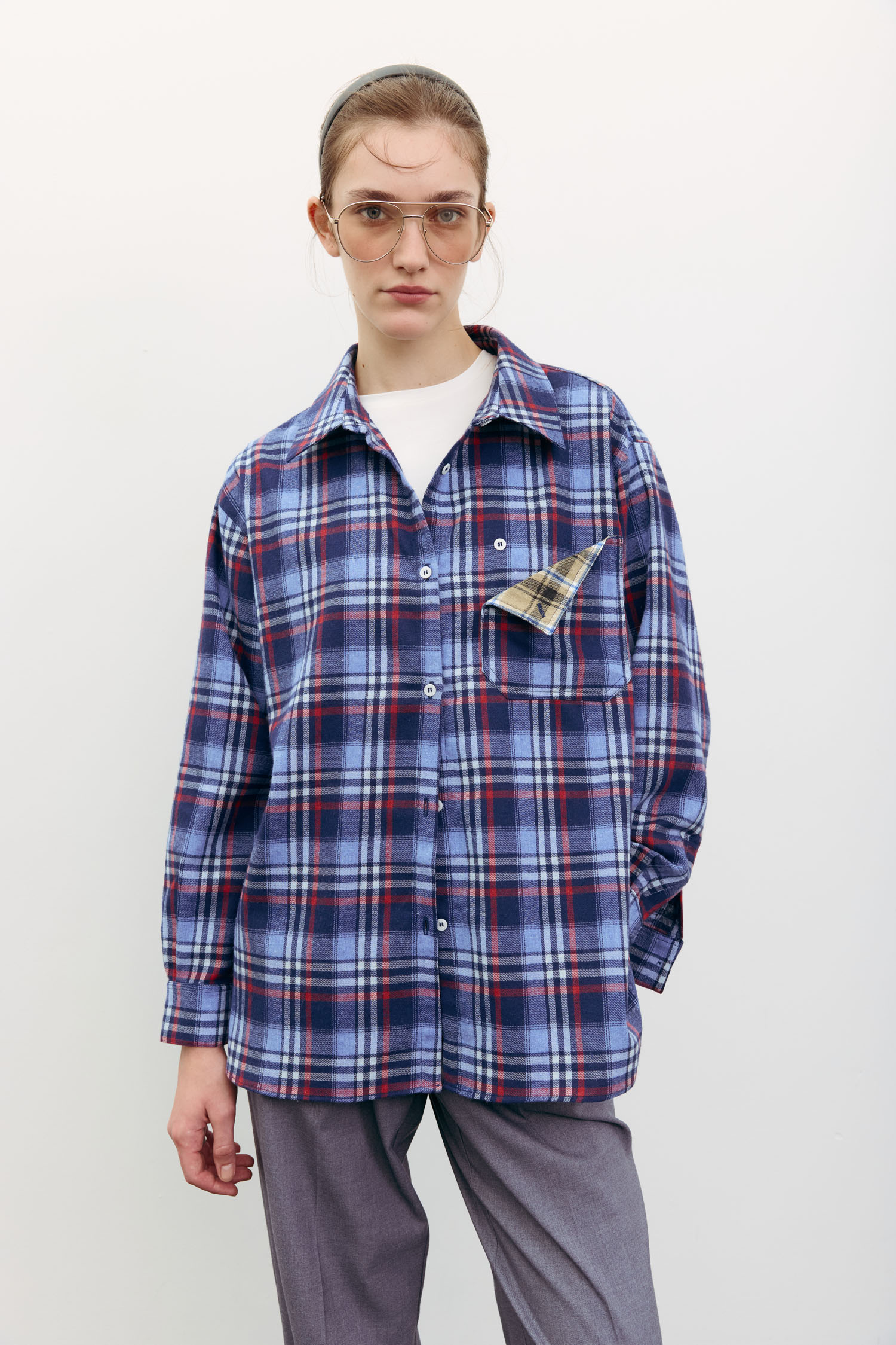 Сорочка в клітинку з декоративною кишенею синя TLA_00003518, фото 1 Сорочка в клітинку з декоративною кишенею синя TLA_00003518, фото 1 - в интернет магазине KAPSULA