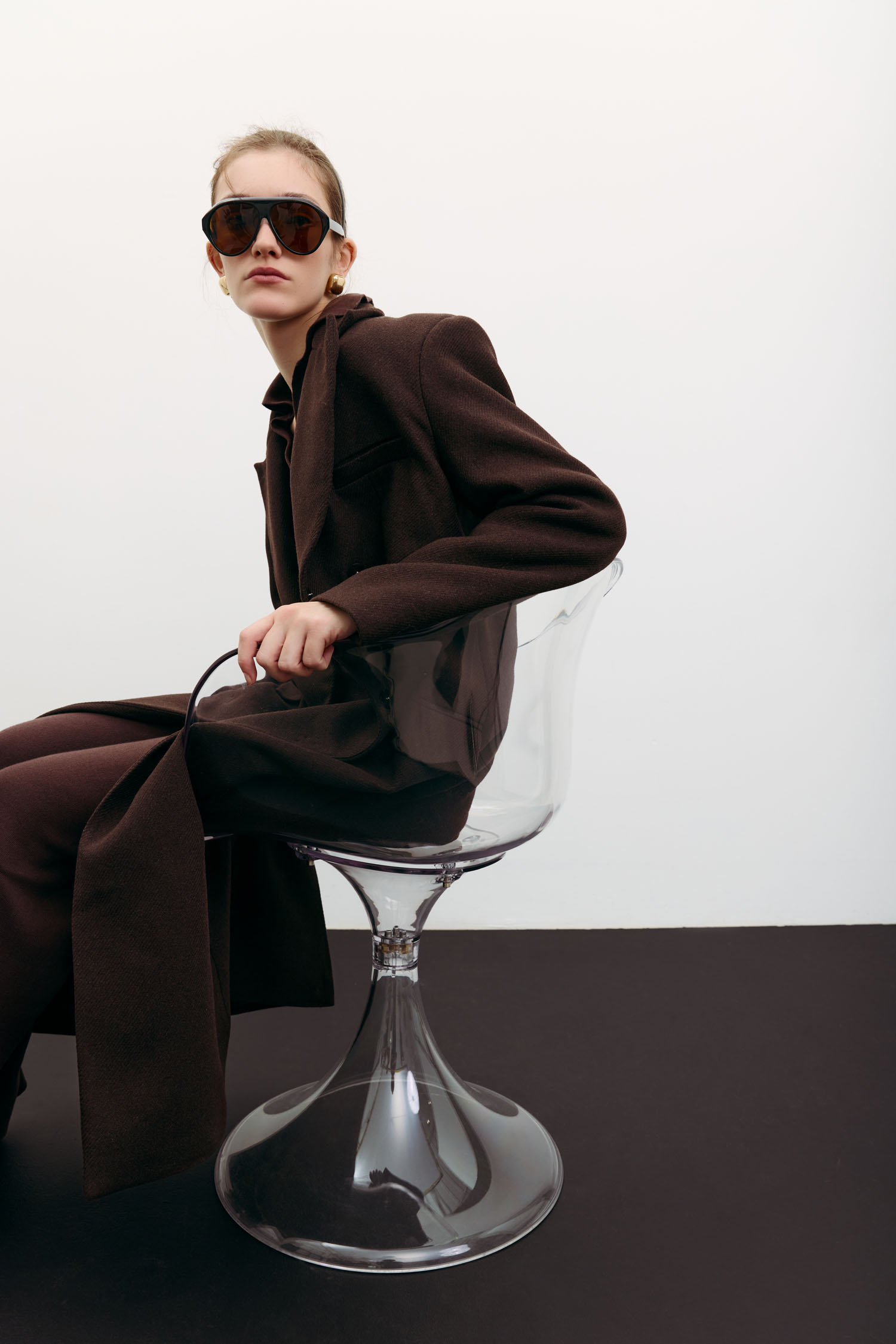 Пальто вовняне максі прямого крою шоколадне TLA_00003527, фото 1 Пальто вовняне максі прямого крою шоколадне TLA_00003527, фото 1 - в интернет магазине KAPSULA