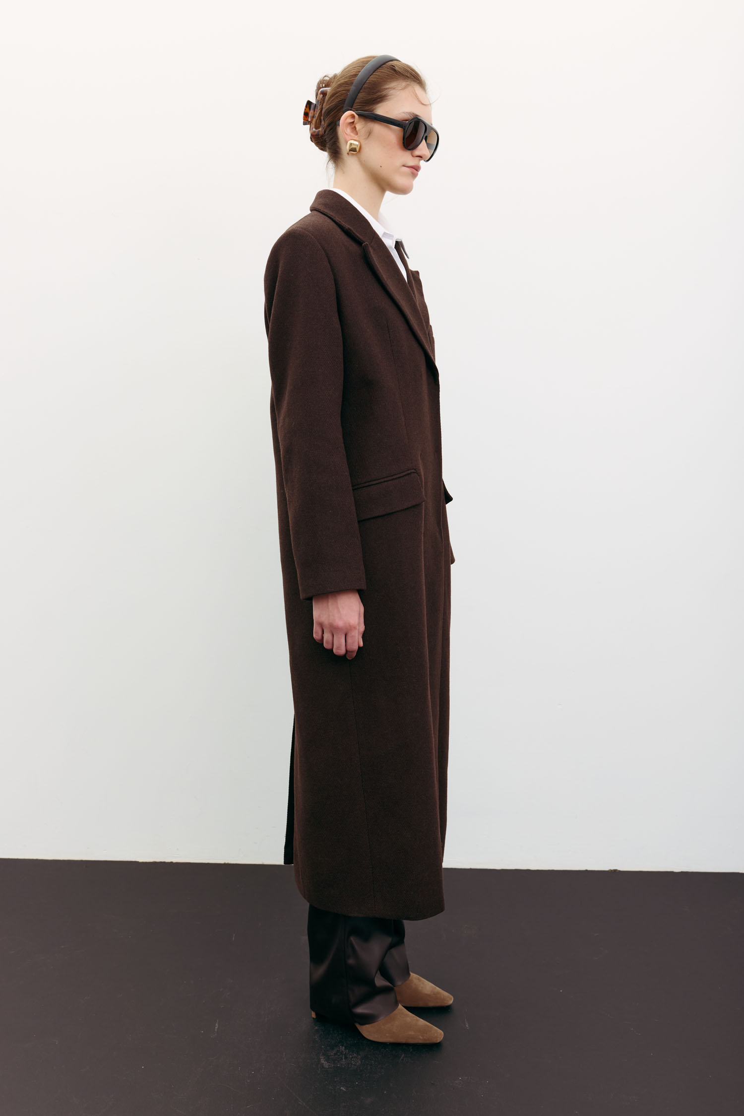 Пальто вовняне максі прямого крою шоколадне TLA_00003527, фото 1 Пальто вовняне максі прямого крою шоколадне TLA_00003527, фото 1 - в интернет магазине KAPSULA
