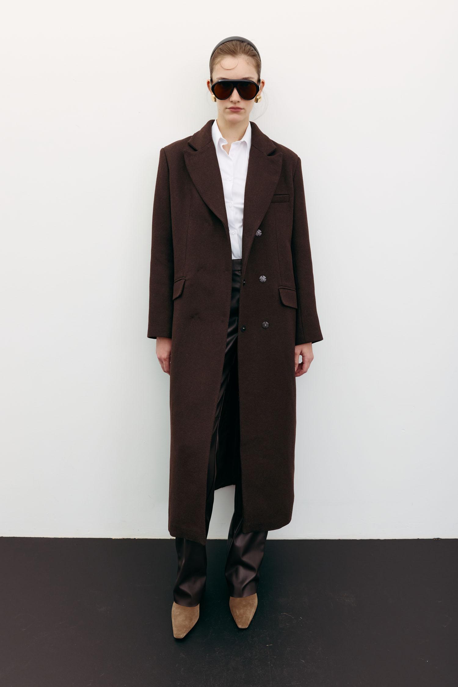 Пальто вовняне максі прямого крою шоколадне TLA_00003527, фото 1 Пальто вовняне максі прямого крою шоколадне TLA_00003527, фото 1 - в интернет магазине KAPSULA
