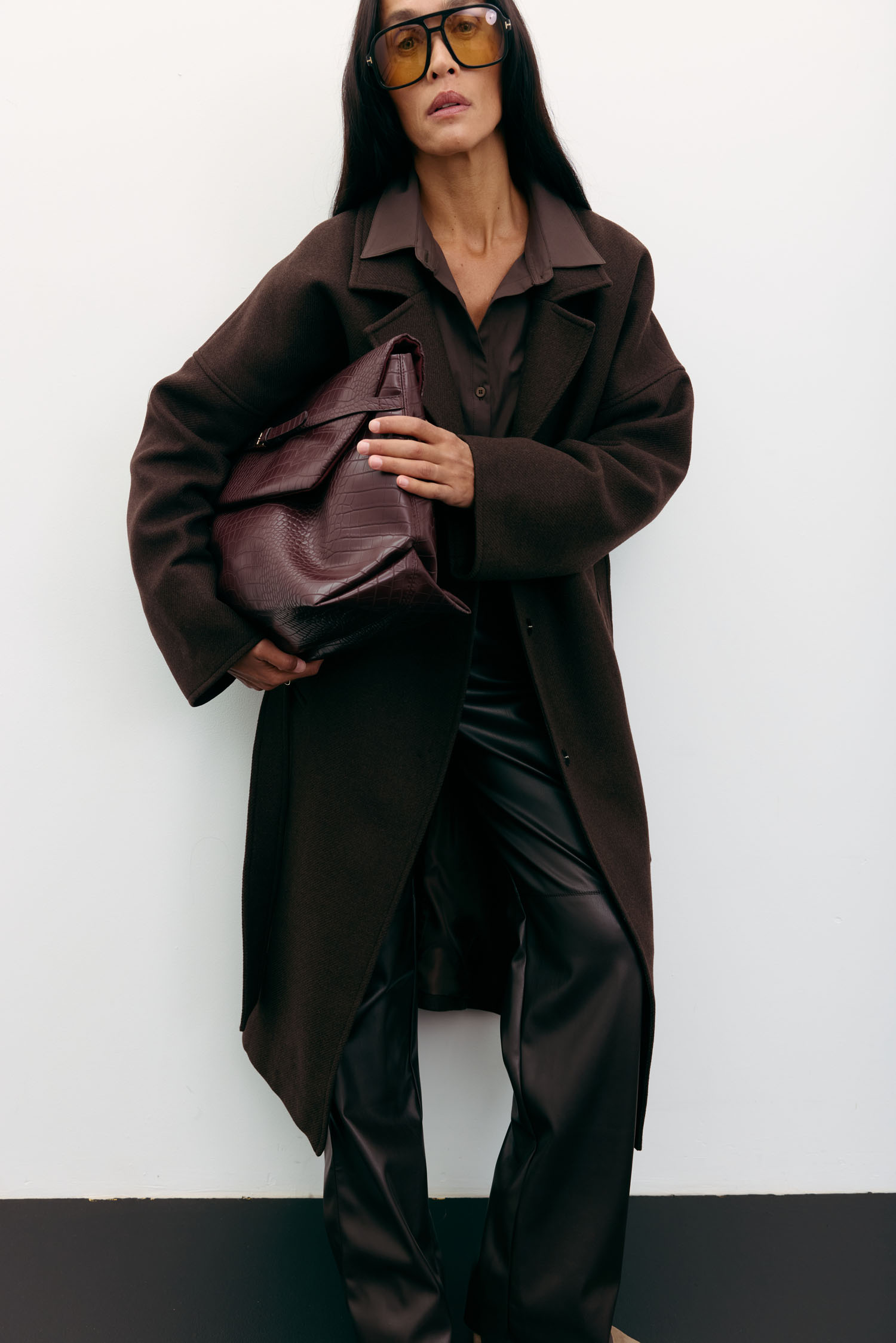 Пальто-халат вовняне шоколадне TLA_00003530, фото 1 Пальто-халат вовняне шоколадне TLA_00003530, фото 1 - в интернет магазине KAPSULA