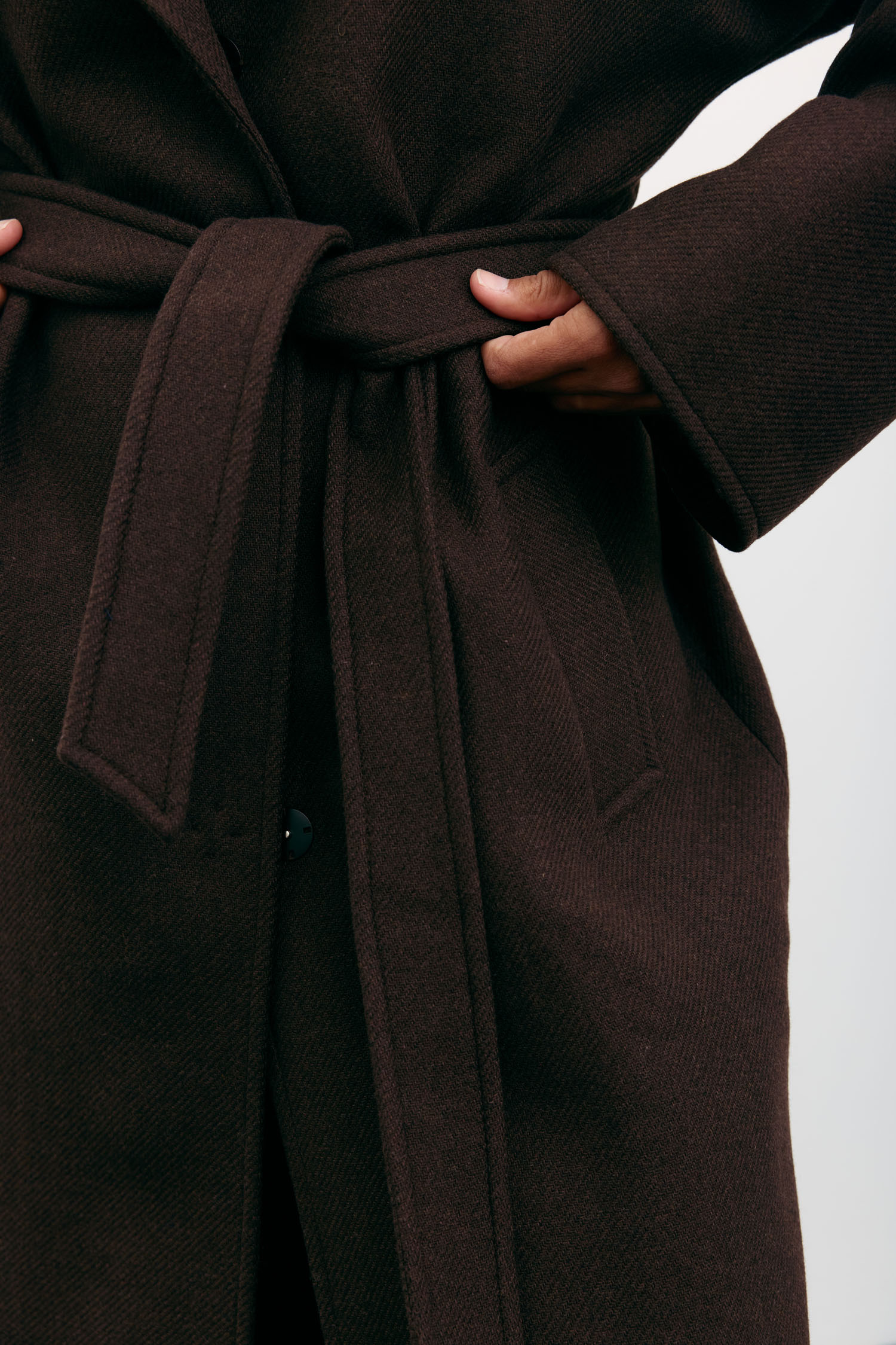 Пальто-халат вовняне шоколадне TLA_00003530, фото 1 Пальто-халат вовняне шоколадне TLA_00003530, фото 1 - в интернет магазине KAPSULA