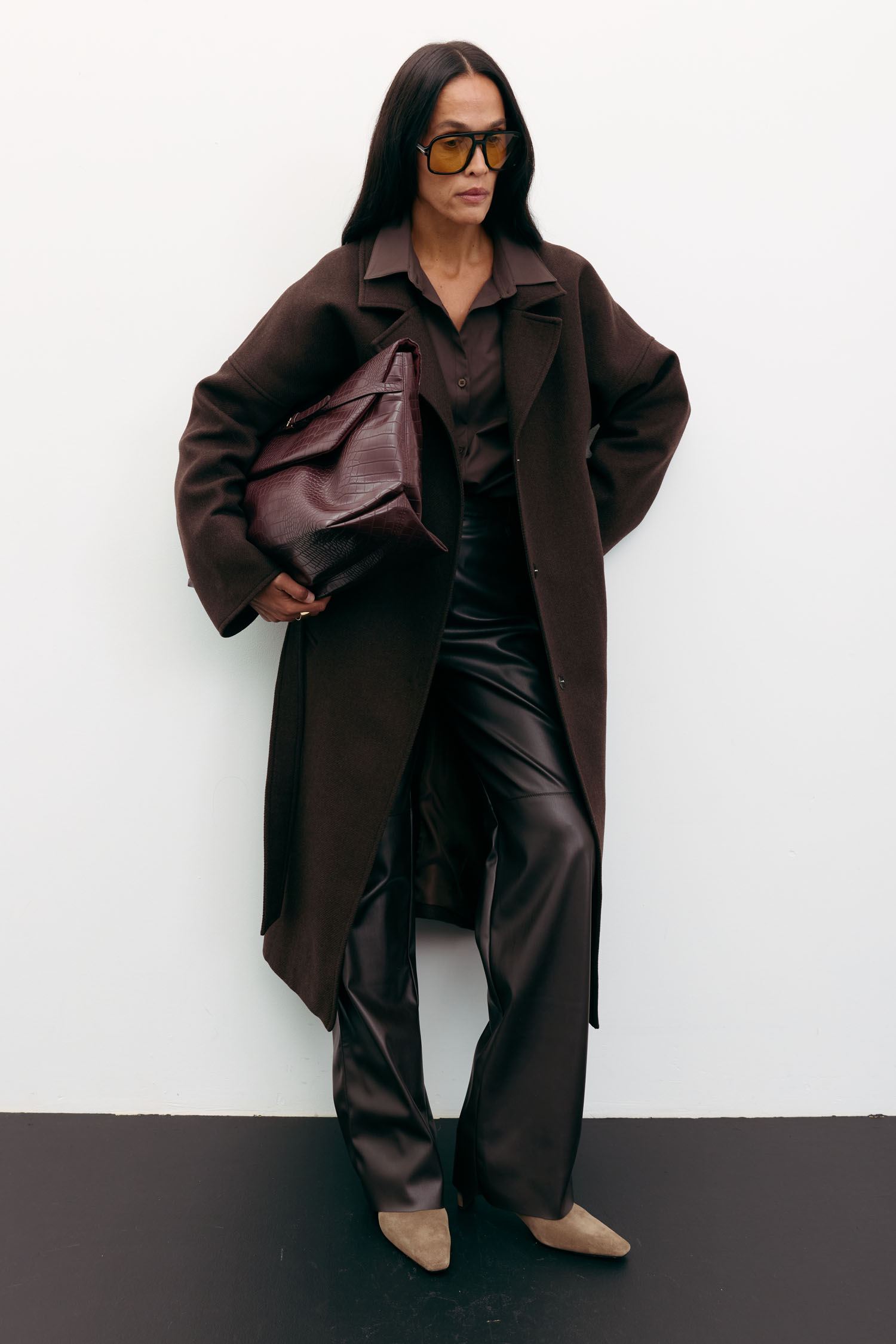 Пальто-халат вовняне шоколадне TLA_00003530, фото 1 Пальто-халат вовняне шоколадне TLA_00003530, фото 1 - в интернет магазине KAPSULA