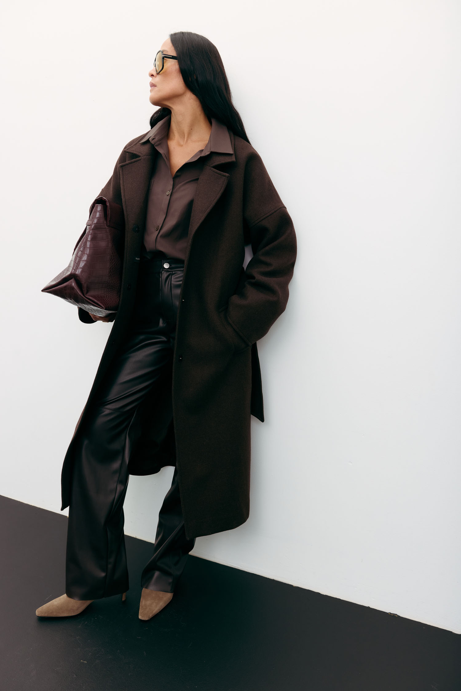 Пальто-халат вовняне шоколадне TLA_00003530, фото 1 Пальто-халат вовняне шоколадне TLA_00003530, фото 1 - в интернет магазине KAPSULA