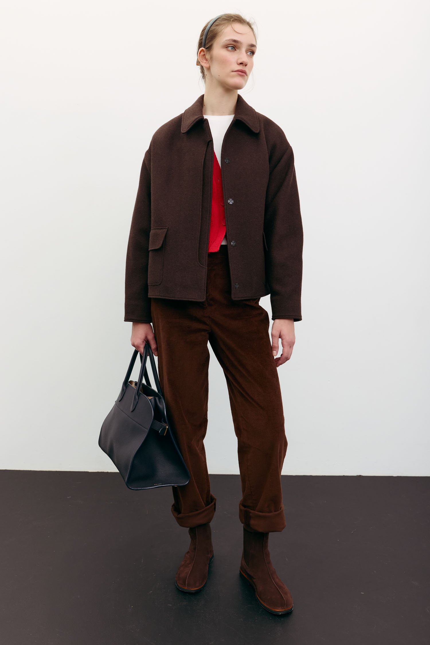 Пальто вовняне вкорочене з накладними кишенями шоколадне TLA_00003531, фото 1 Пальто вовняне вкорочене з накладними кишенями шоколадне TLA_00003531, фото 1 - в интернет магазине KAPSULA