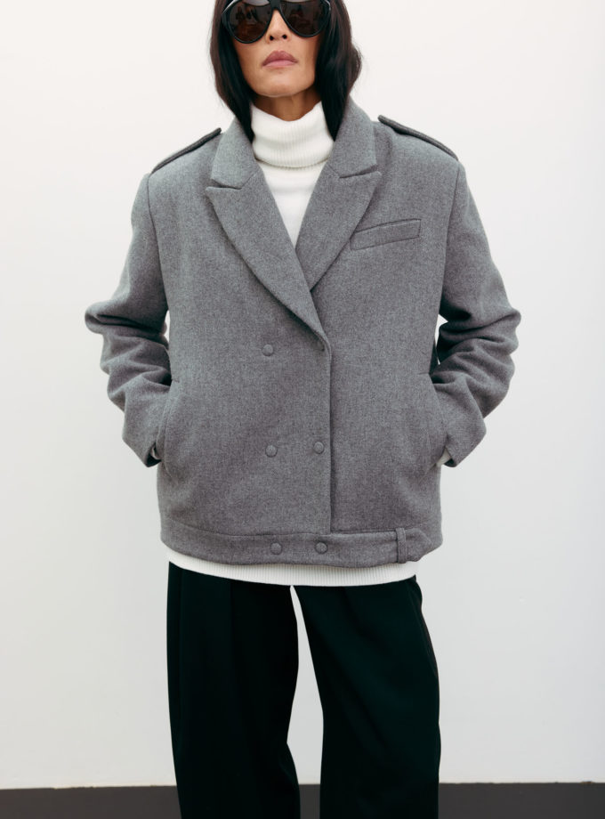 Пальто-жакет вовняне сіре TLA_00003543, фото 1 Пальто-жакет вовняне сіре TLA_00003543, фото 1 - в интернет магазине KAPSULA