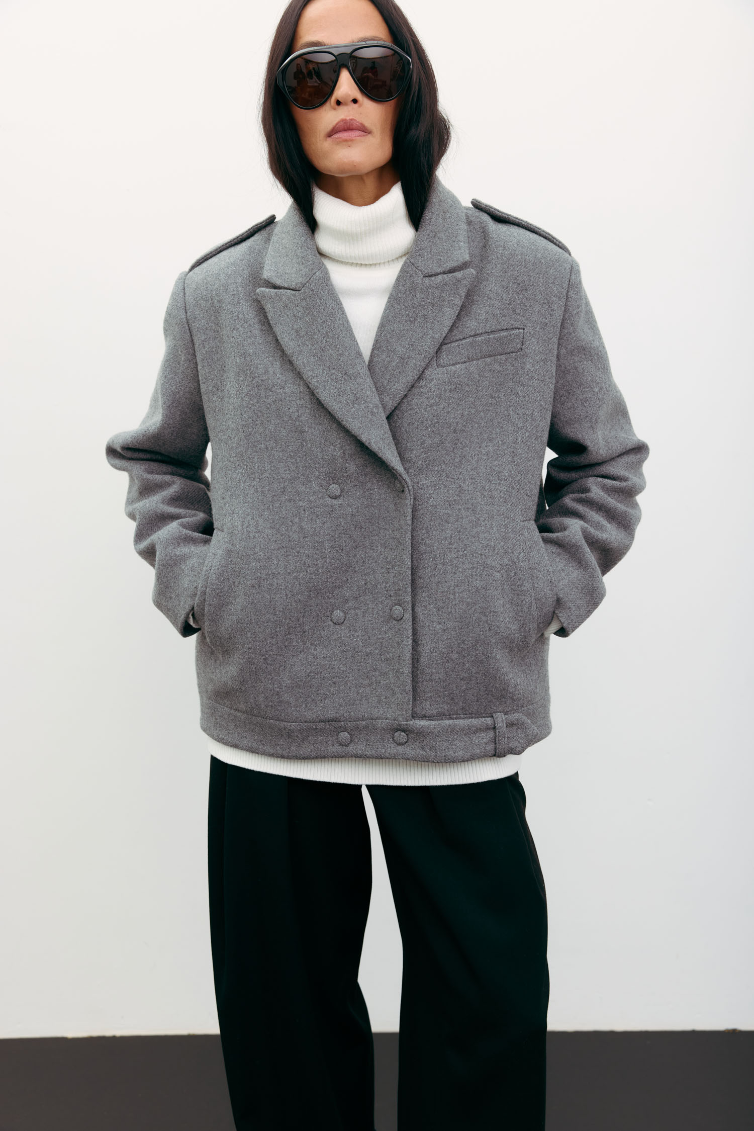 Пальто-жакет вовняне сіре TLA_00003543, фото 1 Пальто-жакет вовняне сіре TLA_00003543, фото 1 - в интернет магазине KAPSULA